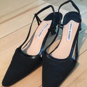 Black Manolo Blahnik Sling back heels